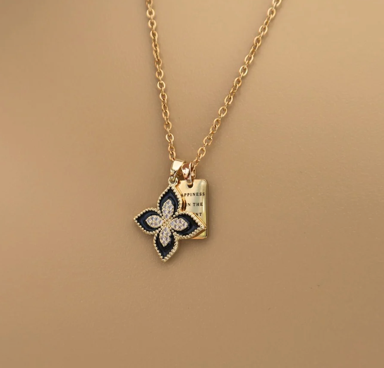 Black Flower Necklace