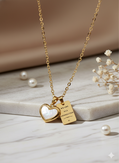 Small Mother of Pearl Heart Necklace