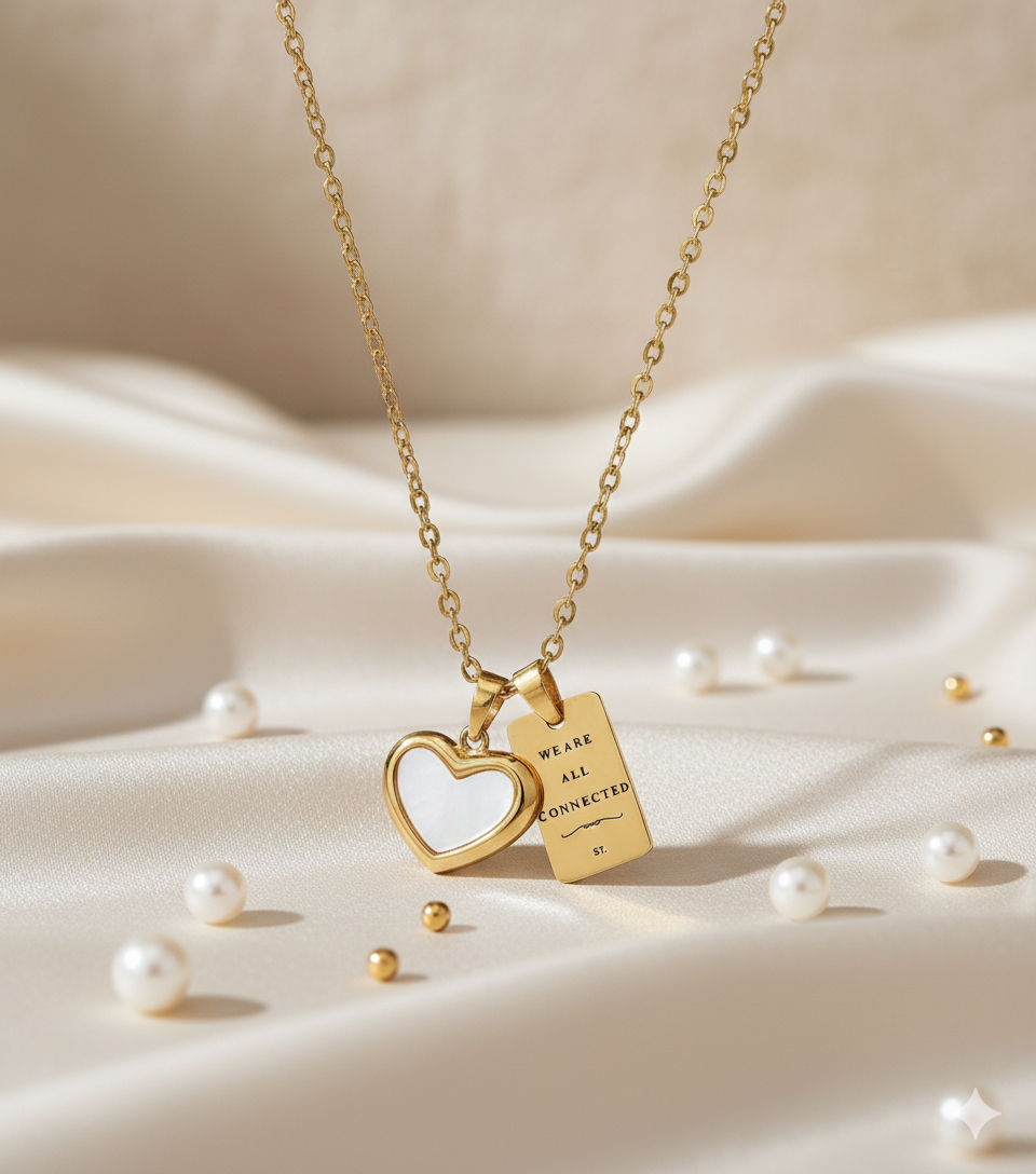 Small Mother of Pearl Heart Necklace