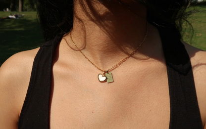 Small Mother of Pearl Heart Necklace