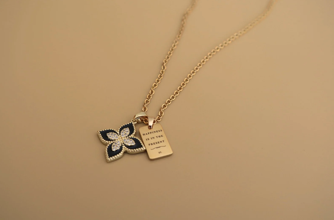 Black Flower Necklace