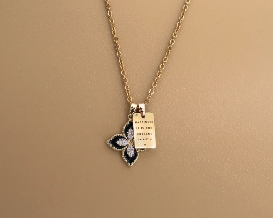 Black Flower Necklace