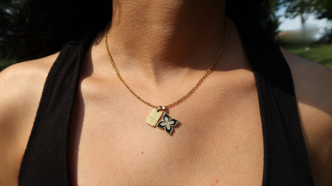 Black Flower Necklace