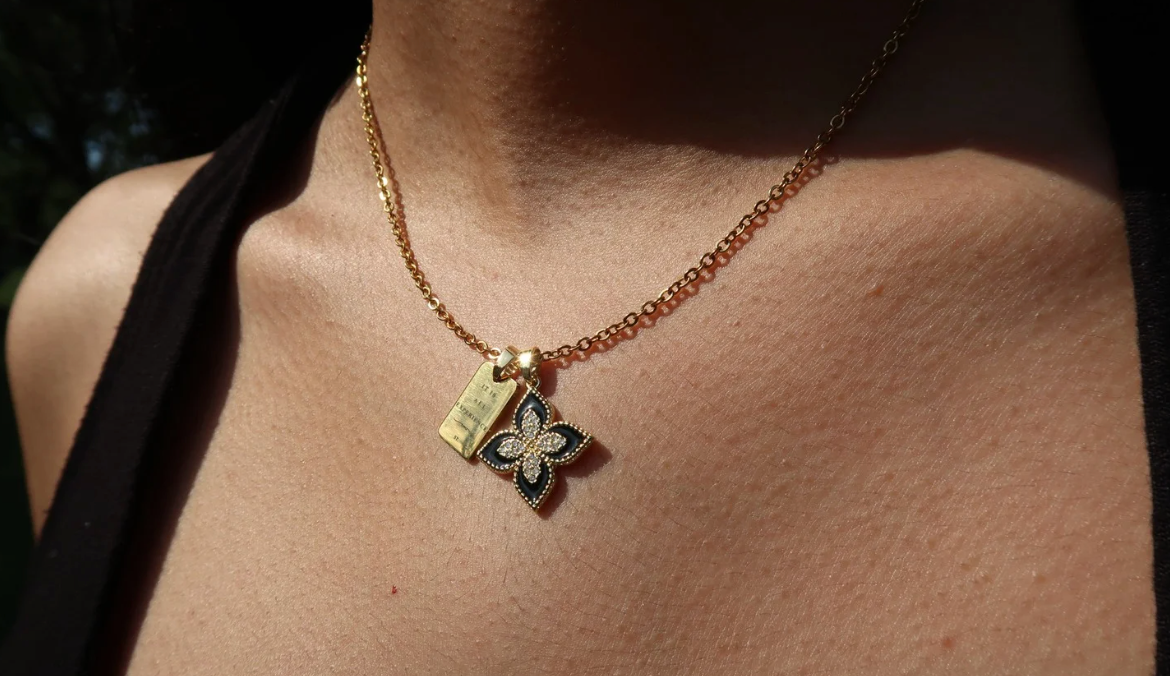 Black Flower Necklace