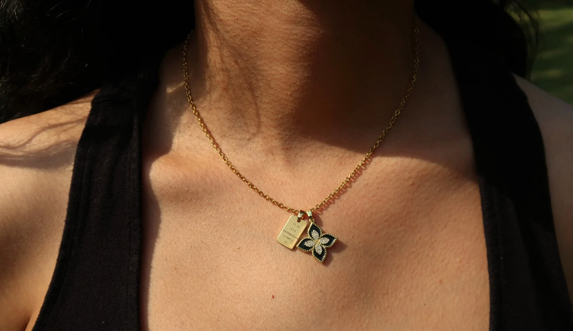Black Flower Necklace
