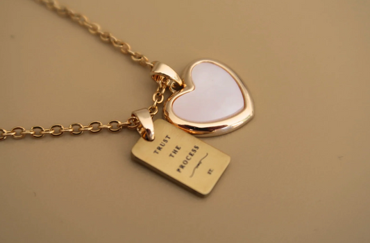 Large Mother of Pearl Heart Necklace