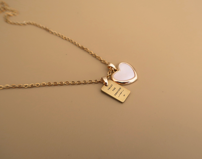 Large Mother of Pearl Heart Necklace