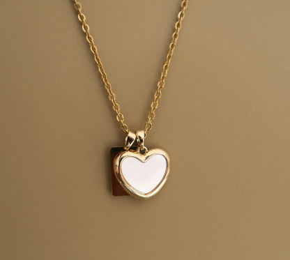 Large Mother of Pearl Heart Necklace