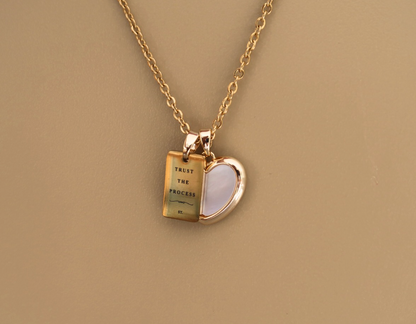 Large Mother of Pearl Heart Necklace