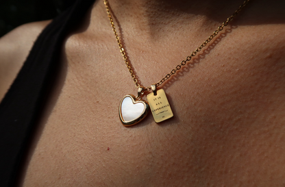 Large Mother of Pearl Heart Necklace