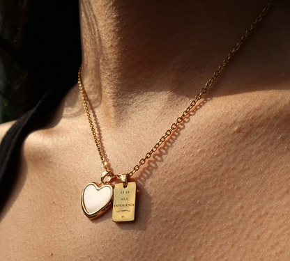 Large Mother of Pearl Heart Necklace