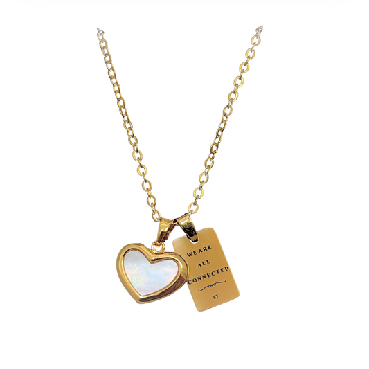Small Mother of Pearl Heart Necklace