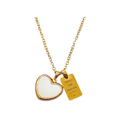 Large Mother of Pearl Heart Necklace