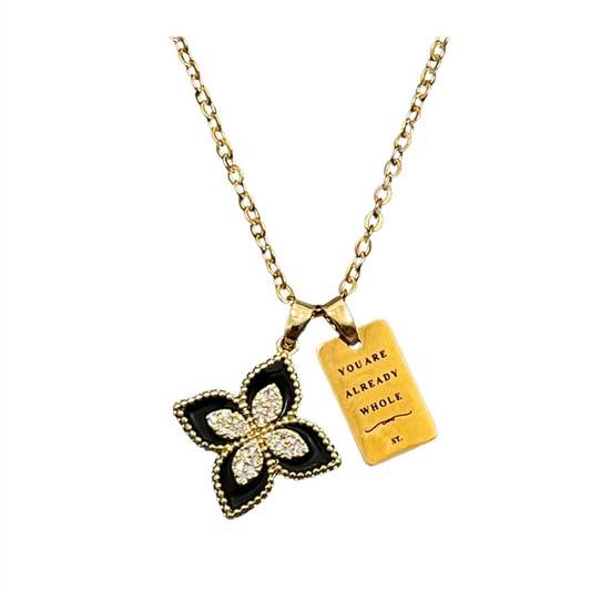 Black Flower Necklace
